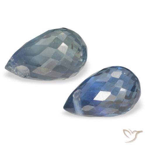 Gemme di Zaffiro Verdazzurro naturale da 1.46 ct, Taglio briolette, VS