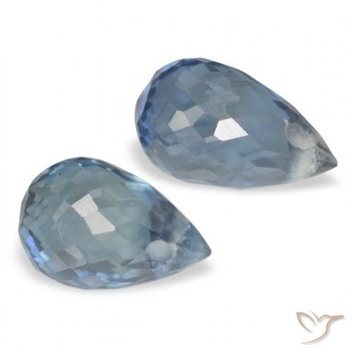 Gemme di Zaffiro Blu naturale da 1.51 ct, Taglio briolette, VS