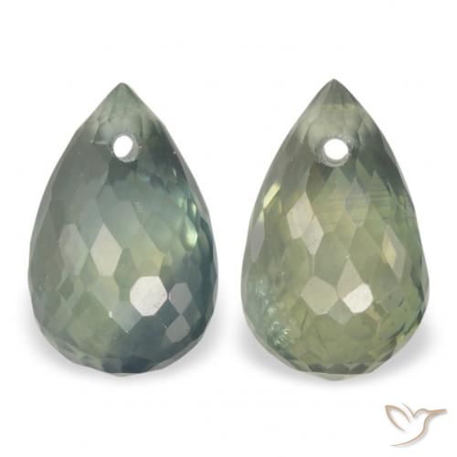 1.58ctw Naturale Blu Medio Verde Zaffiro, Taglio briolette, VS