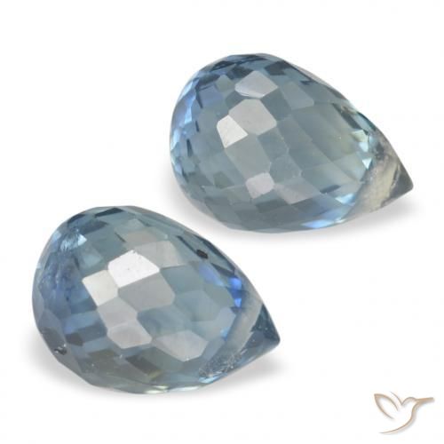 Gemme di Zaffiro Teal-blu naturale da 1.44 ct, Taglio briolette, VS