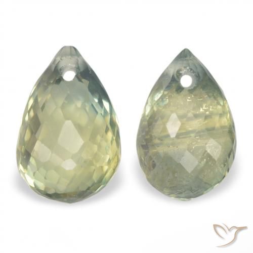 1.49ctw Naturale Verde Terra Pallido Zaffiro, Taglio briolette, VS