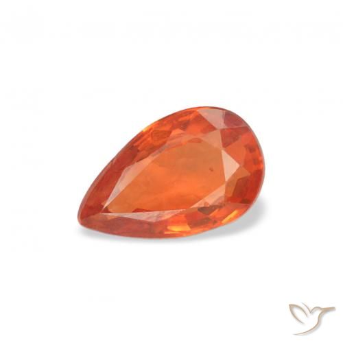 0.52ct Naturale Arancio Medio Zaffiro, Forma a pera, VS