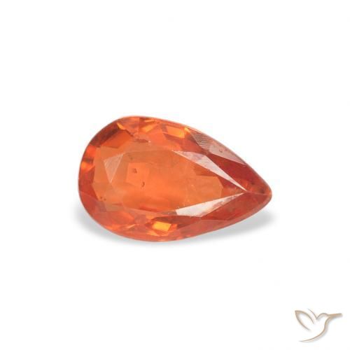 Zaffiro Arancio Medio naturale da 0.52 ct, Forma a pera, VS