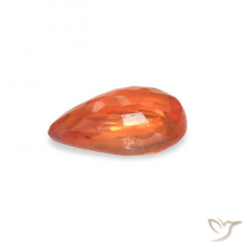 Zaffiro Arancio Medio naturale da 0.52 ct, Forma a pera, VS