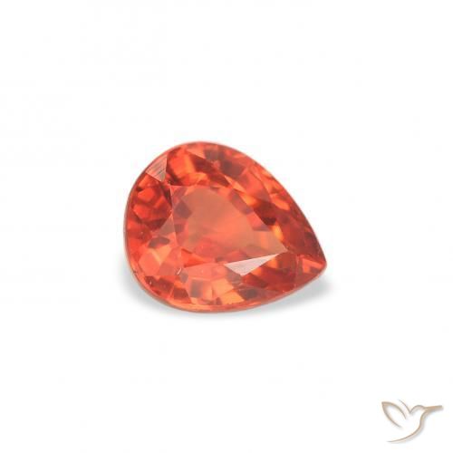 Zaffiro Arancio caldo naturale da 0.51 ct, Forma a pera, VS