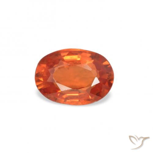 0.46ct Naturale Arancio Medio Zaffiro, Ovale, VS