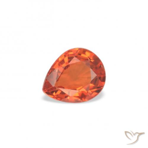 0.36ct Naturale Arancio Medio Zaffiro, Forma a pera, VS