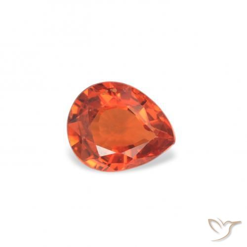 Zaffiro Arancio Medio naturale da 0.36 ct, Forma a pera, VS