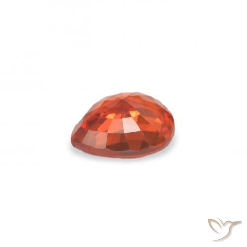 Zaffiro Arancio Medio naturale da 0.36 ct, Forma a pera, VS
