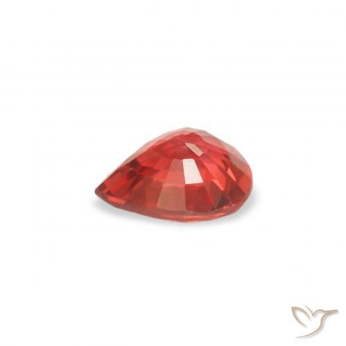 Zaffiro Rosso intenso naturale da 0.42 ct, Forma a pera, VS