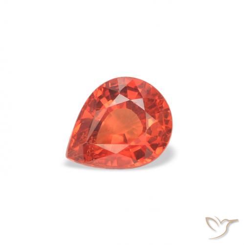 0.46ct Naturale Rosso intenso Zaffiro, Forma a pera, VS