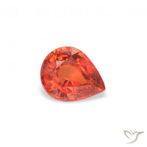 Zaffiro Rosso intenso naturale da 0.46 ct, Forma a pera, VS