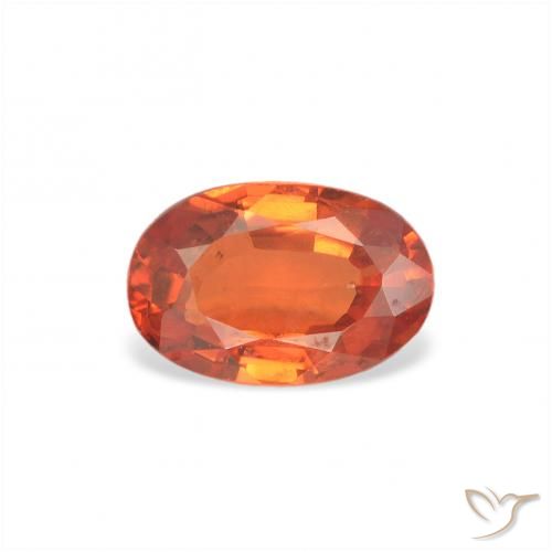 0.65ct Naturale Arancia Fuoco Zaffiro, Ovale, VS