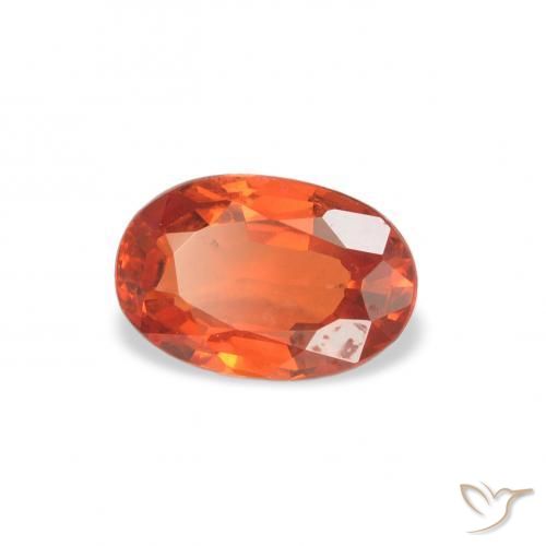 Zaffiro Arancia Fuoco naturale da 0.65 ct, Ovale, VS