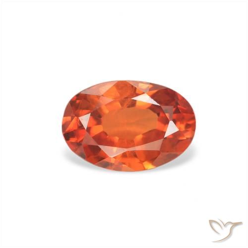 0.60ct Naturale Arancio Medio Zaffiro, Ovale, VS