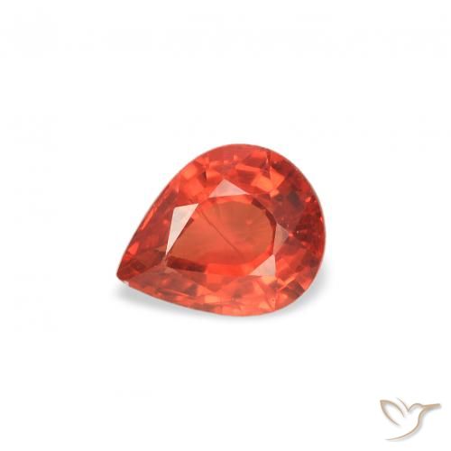 0.46ct Naturale Rosso medio Zaffiro, Forma a pera, VS