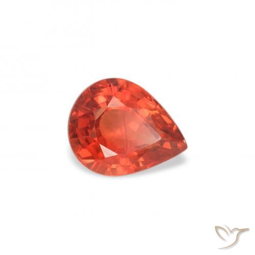 Zaffiro Rosso medio naturale da 0.46 ct, Forma a pera, VS