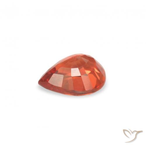 Zaffiro Rosso medio naturale da 0.46 ct, Forma a pera, VS