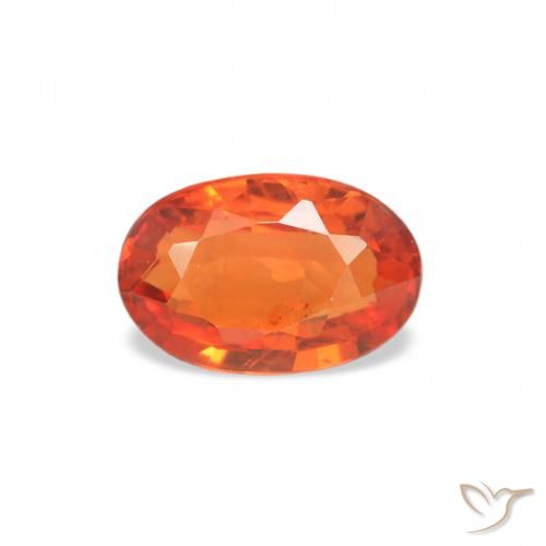 0.54ct Naturale Arancio Medio Zaffiro, Ovale, VS