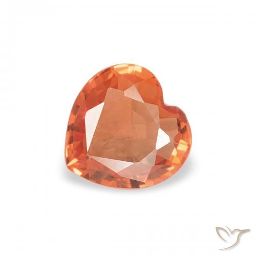 0.34ct Naturale Arancio Medio Zaffiro, Cuore, VVS