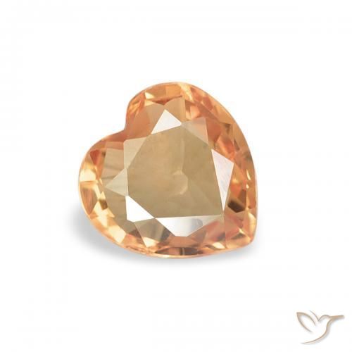 0.39ct Naturale Arancio Medio Zaffiro, Cuore, VVS