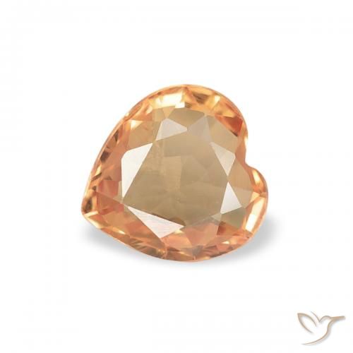Zaffiro Arancio Medio naturale da 0.39 ct, Cuore, VVS