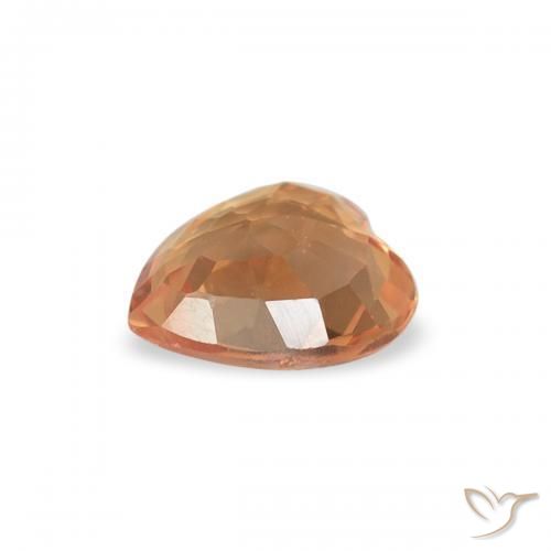 Zaffiro Arancio Medio naturale da 0.39 ct, Cuore, VVS