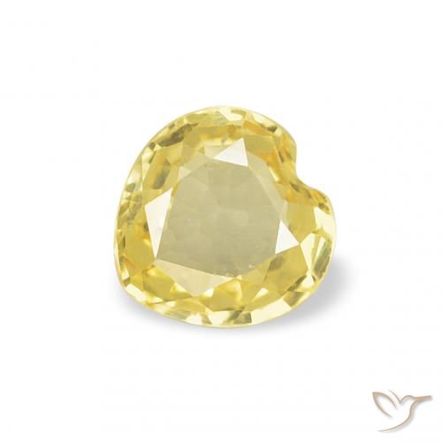 0.32ct Naturale Giallo medio Zaffiro, Cuore, VVS