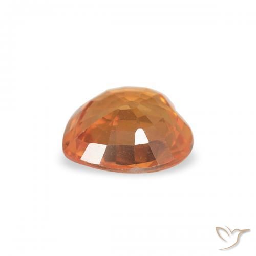 Zaffiro Arancione scuro naturale da 0.38 ct, Cuore, VVS