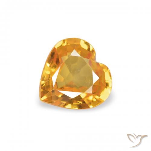 0.33ct Naturale Arancio intenso-OroG Zaffiro, Cuore, VVS