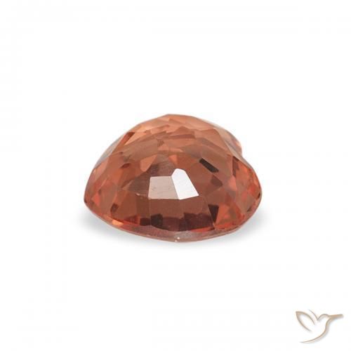 Zaffiro Arancio Medio naturale da 0.40 ct, Cuore, VVS