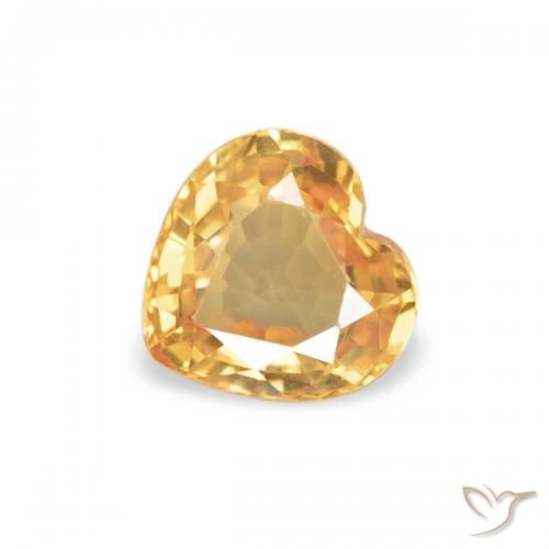 0.42ct Naturale Arancio chiaro-Oro Zaffiro, Cuore, VVS