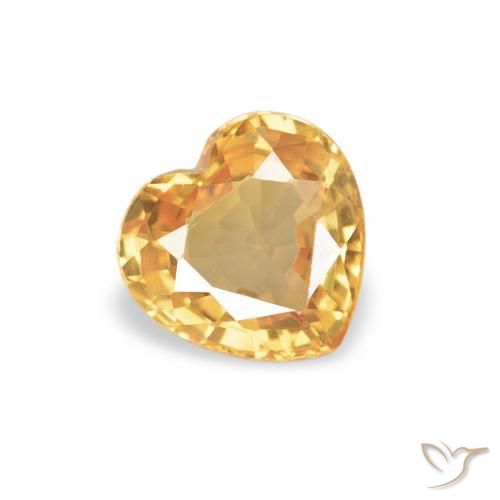 Zaffiro Arancio chiaro-Oro naturale da 0.42 ct, Cuore, VVS