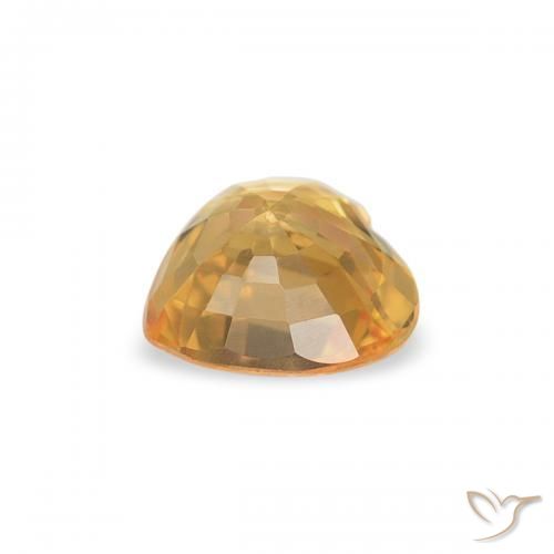 Zaffiro Arancio chiaro-Oro naturale da 0.42 ct, Cuore, VVS