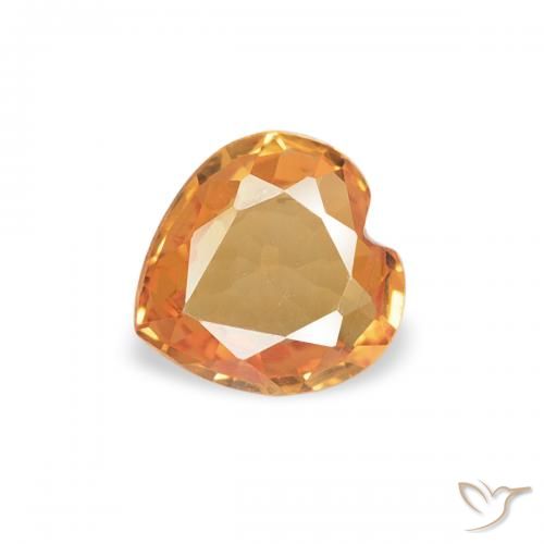 0.32ct Naturale Arancione brillante Zaffiro, Cuore, VVS