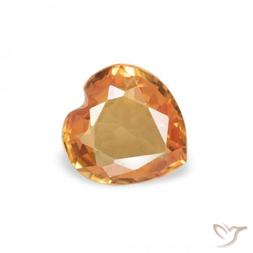 Zaffiro Arancione brillante naturale da 0.32 ct, Cuore, VVS