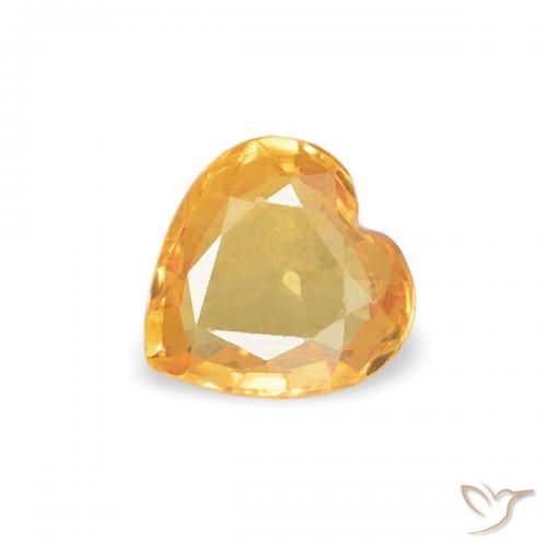 0.35ct Naturale Arancione brillante Zaffiro, Cuore, VVS, Photo A