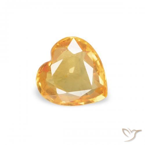 Zaffiro Arancione brillante naturale da 0.35 ct, Cuore, VVS