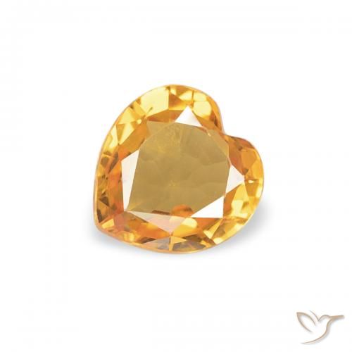 0.37ct Naturale Arancio Scuro-Oro Zaffiro, Cuore, VVS