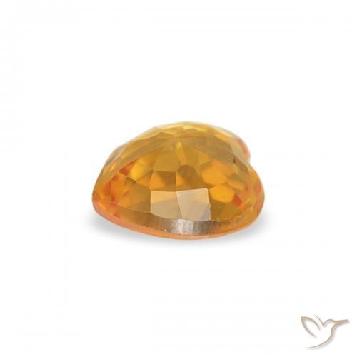 Zaffiro Arancio Scuro-Oro naturale da 0.37 ct, Cuore, VVS
