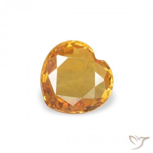 0.34ct Naturale Arancio intenso-OroG Zaffiro, Cuore, VVS
