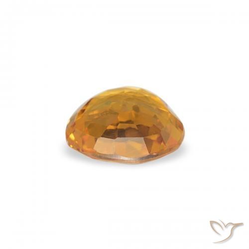 Zaffiro Arancio intenso-OroG naturale da 0.34 ct, Cuore, VVS
