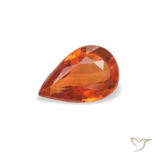 0.49ct Naturale Arancia Fuoco Zaffiro, Forma a pera, VVS-VS