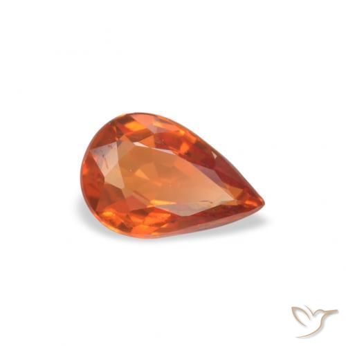 Zaffiro Arancia Fuoco naturale da 0.49 ct, Forma a pera, VVS-VS