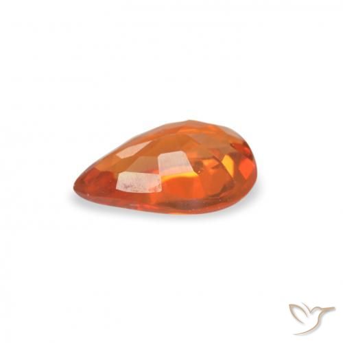 Zaffiro Arancia Fuoco naturale da 0.49 ct, Forma a pera, VVS-VS