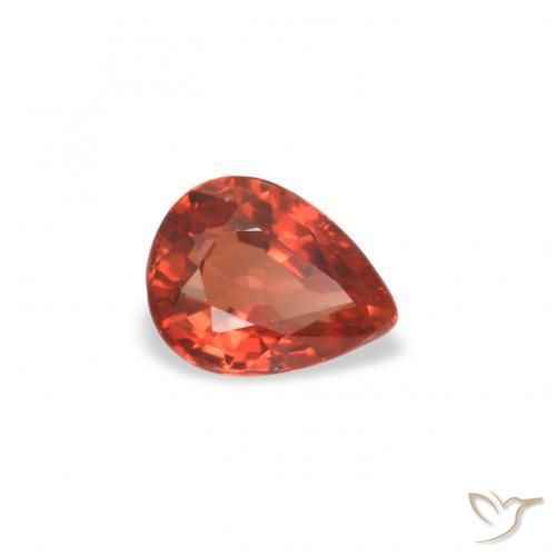 Zaffiro Rosso medio naturale da 0.39 ct, Forma a pera, VVS-VS
