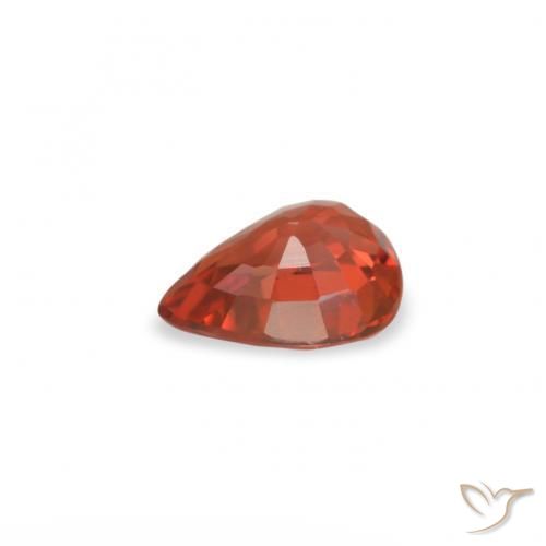 Zaffiro Rosso medio naturale da 0.39 ct, Forma a pera, VVS-VS