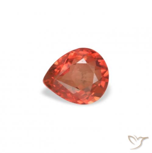 0.43ct Naturale Rosso medio Zaffiro, Forma a pera, VVS-VS