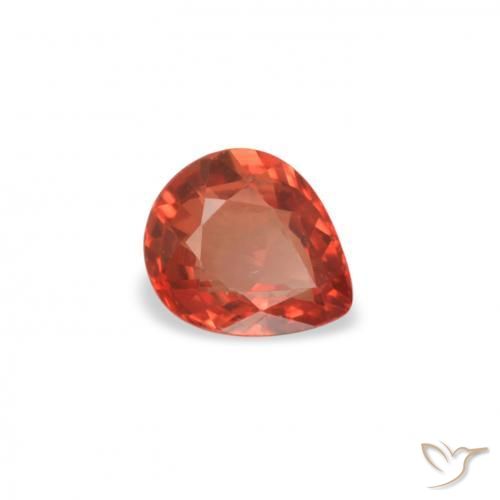 Zaffiro Rosso medio naturale da 0.43 ct, Forma a pera, VVS-VS