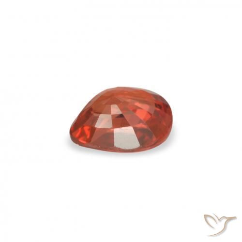 Zaffiro Rosso medio naturale da 0.43 ct, Forma a pera, VVS-VS